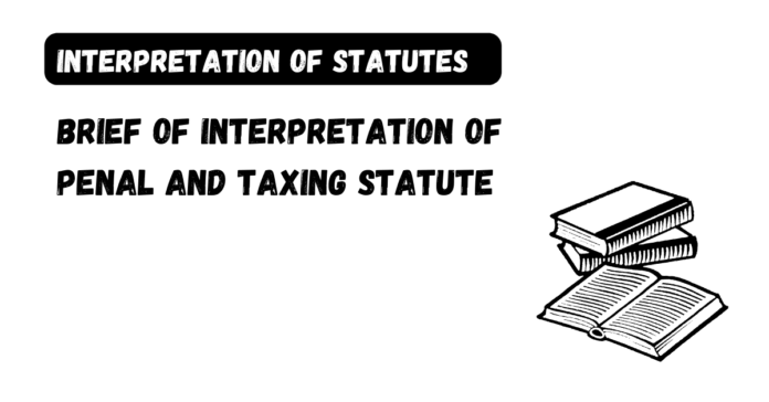Brief of Interpretation of Penal and Taxing Statute